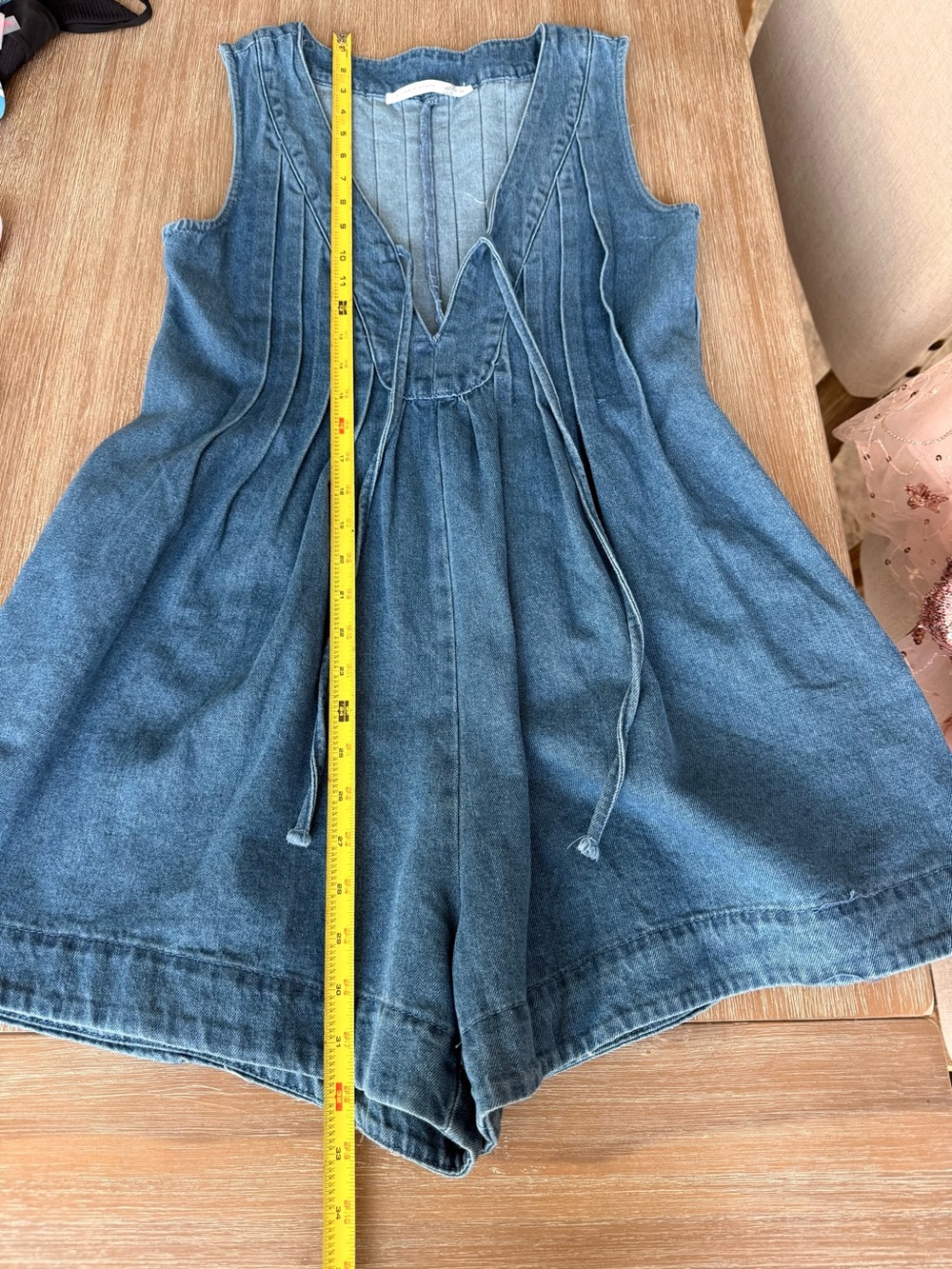 Altar’d State, Evie Denim Romper, medium wash, lightweight, Medium - Picture 7 of 9